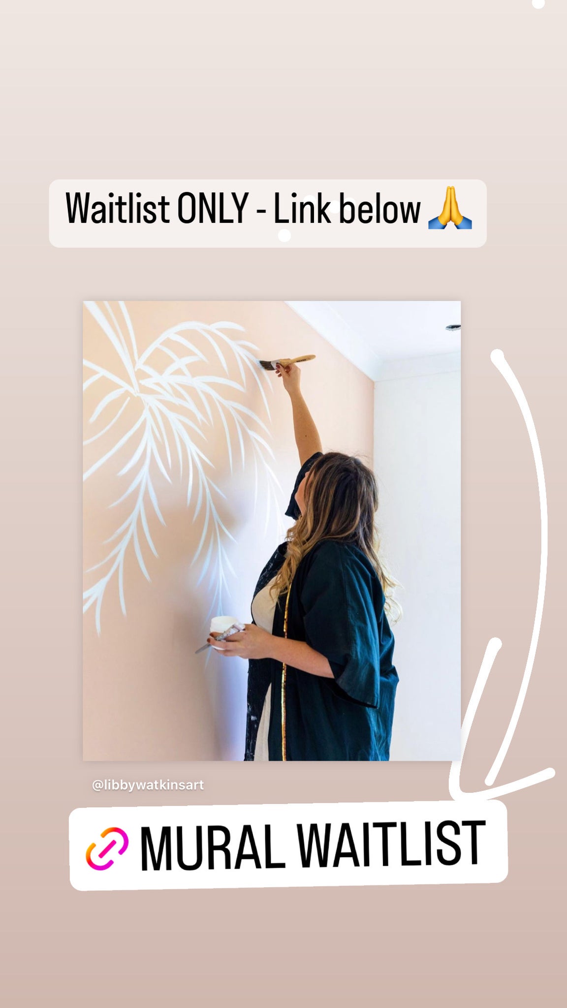 Iconic Signature Ink Palm -  MURAL INSTALL artwork by artist Libby Watkins