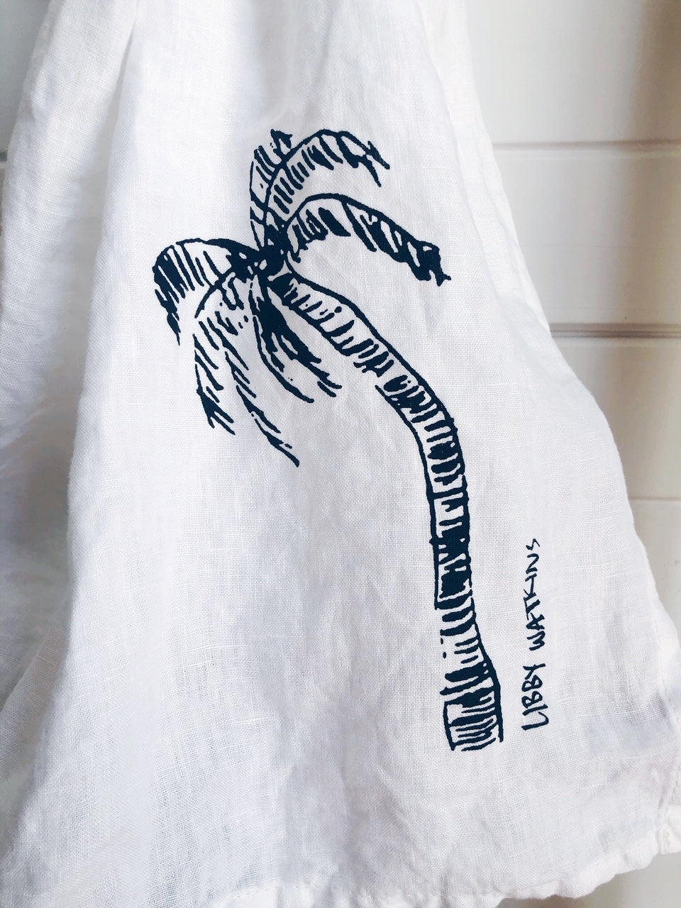 Ink Palm Signature Linen Tea Towel