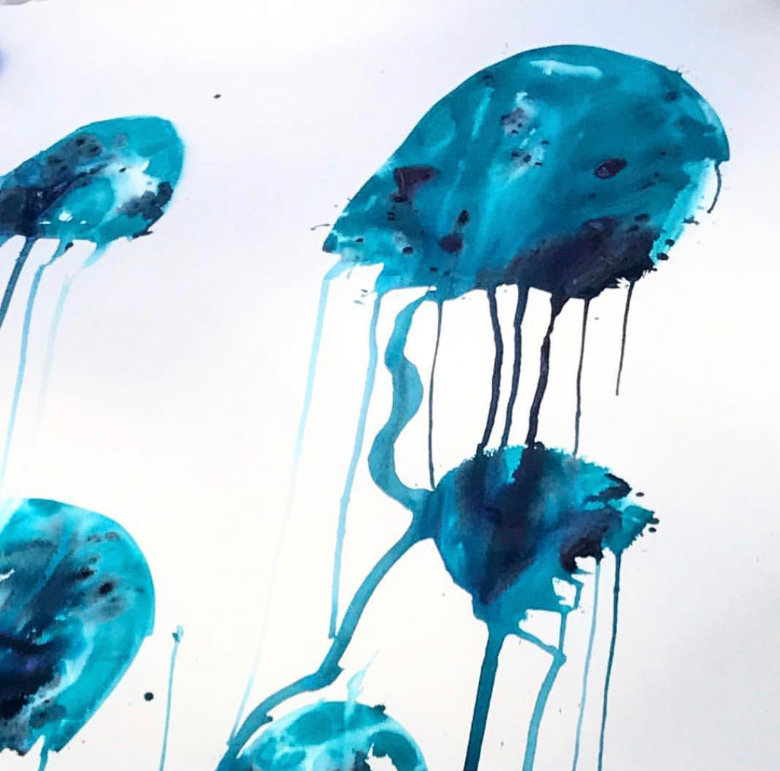 Signature Jellyfish Pod in Aqua, commission piece.