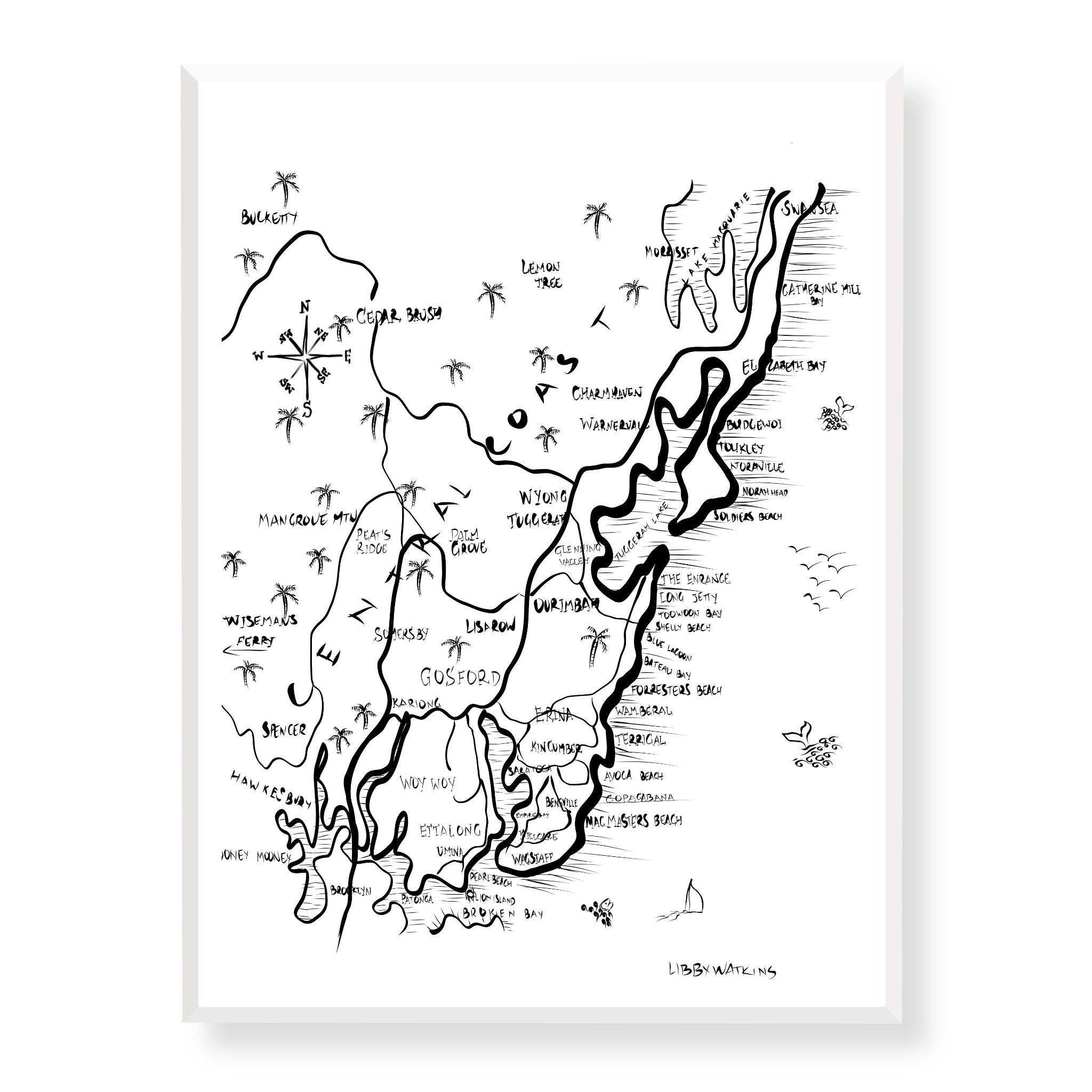 Central Coast Pirate Map Canvas Print