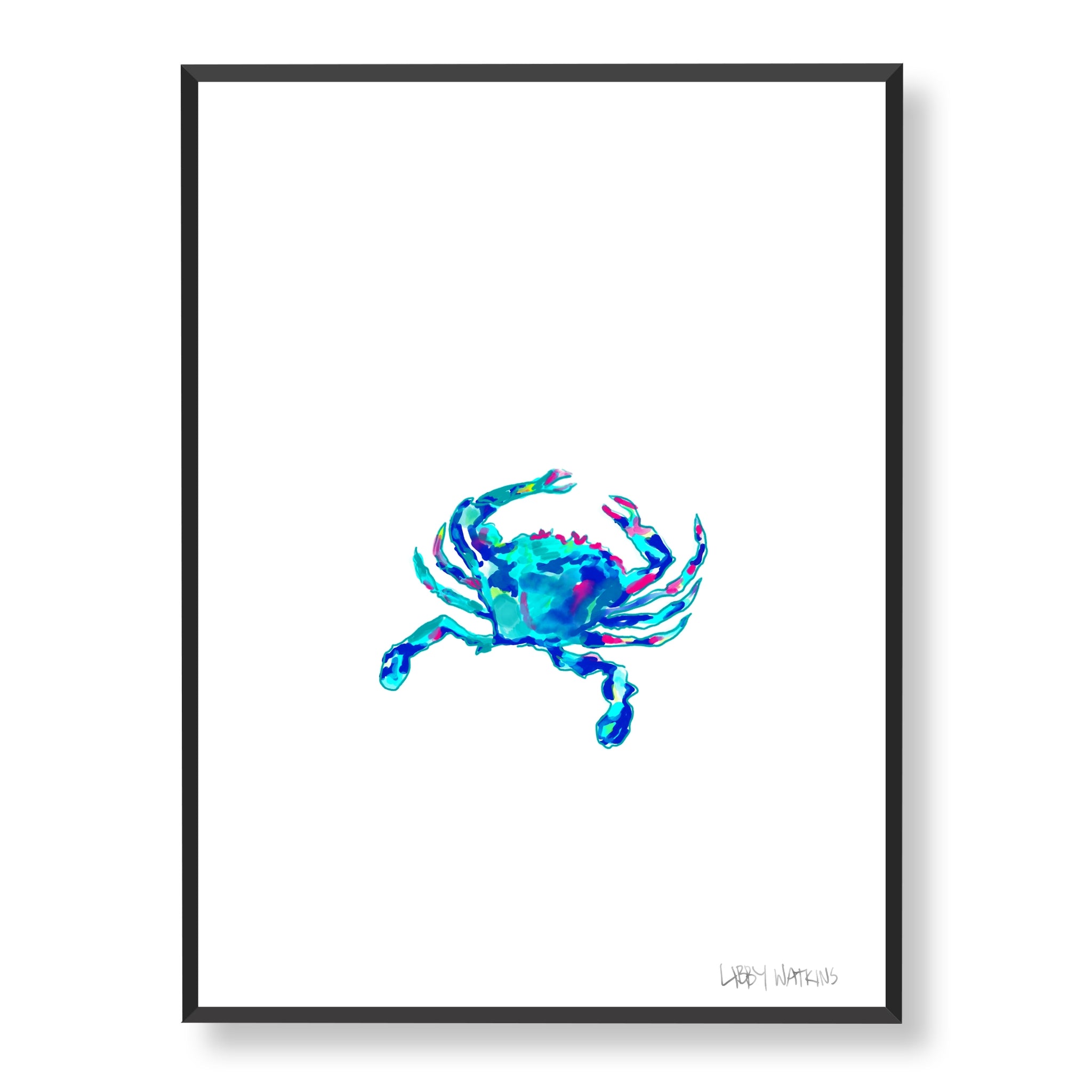 Blue Swimmer Rainbow Crab Canvas Print