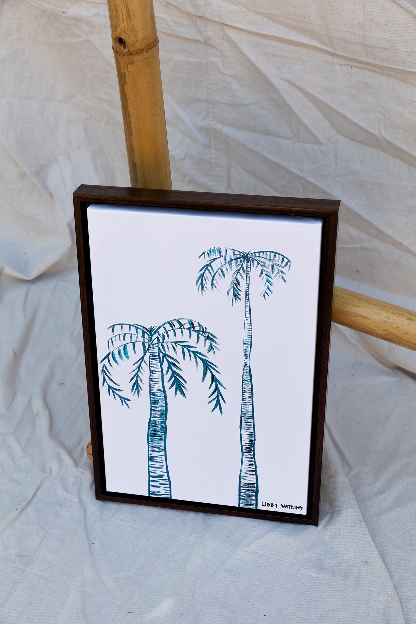 Indigo Ink Palms 35 x 50 cm