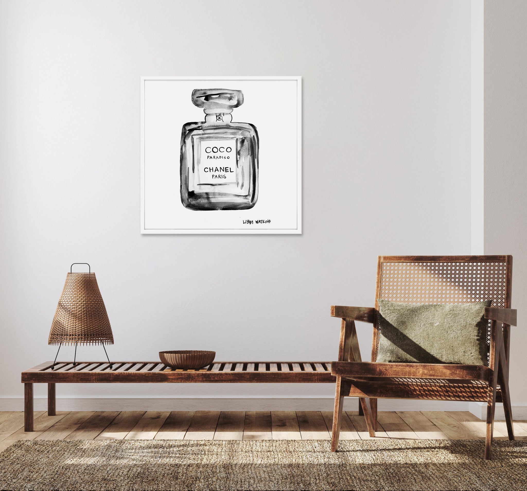 Chanel Coco Paradiso Ink Palm Canvas Print