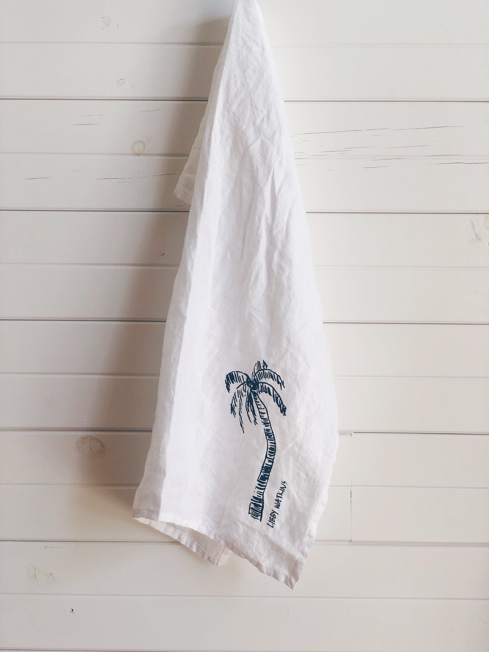 Ink Palm Signature Linen Tea Towel