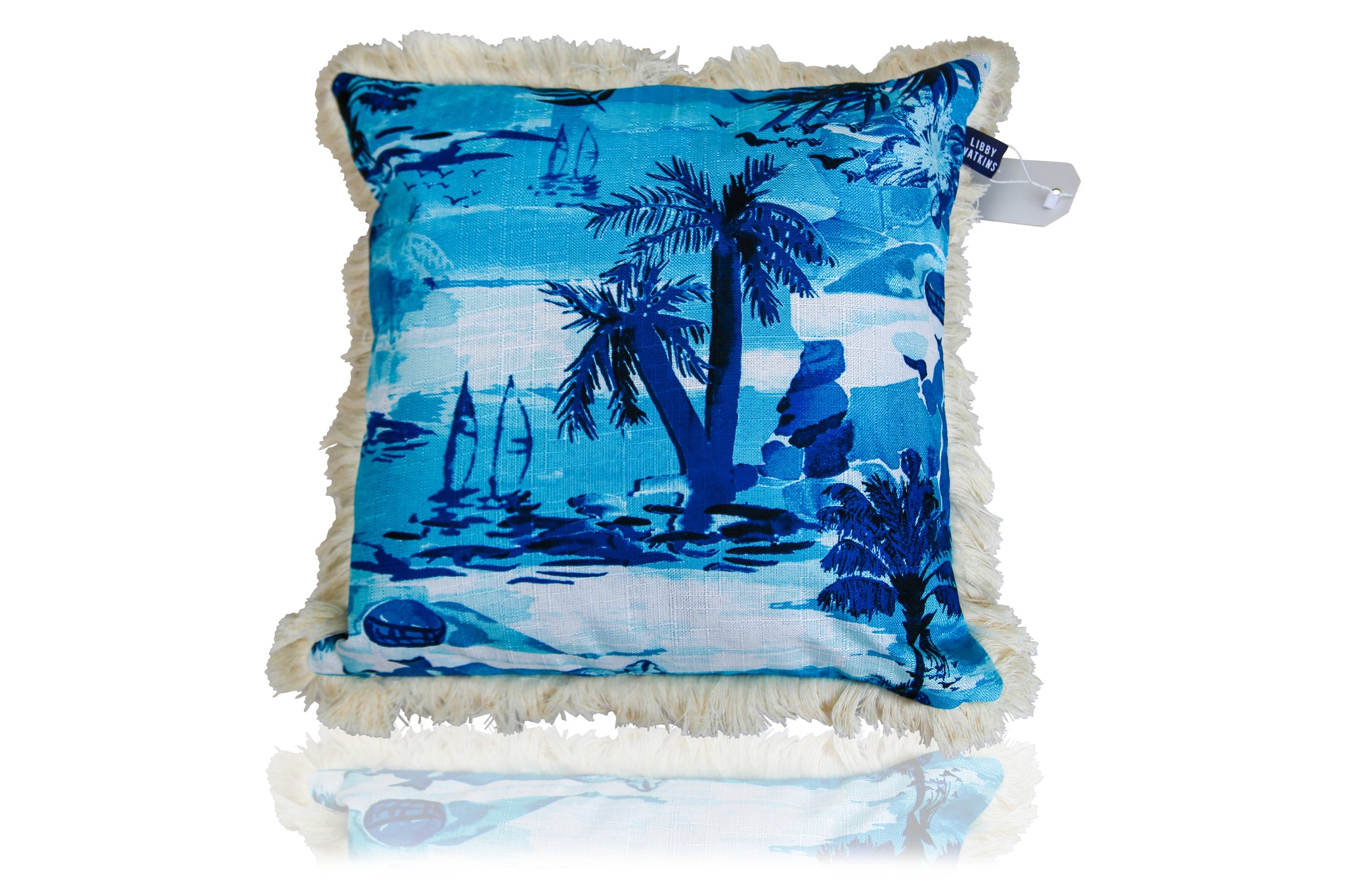 Calypso Capri Cushion in island blue 45cm