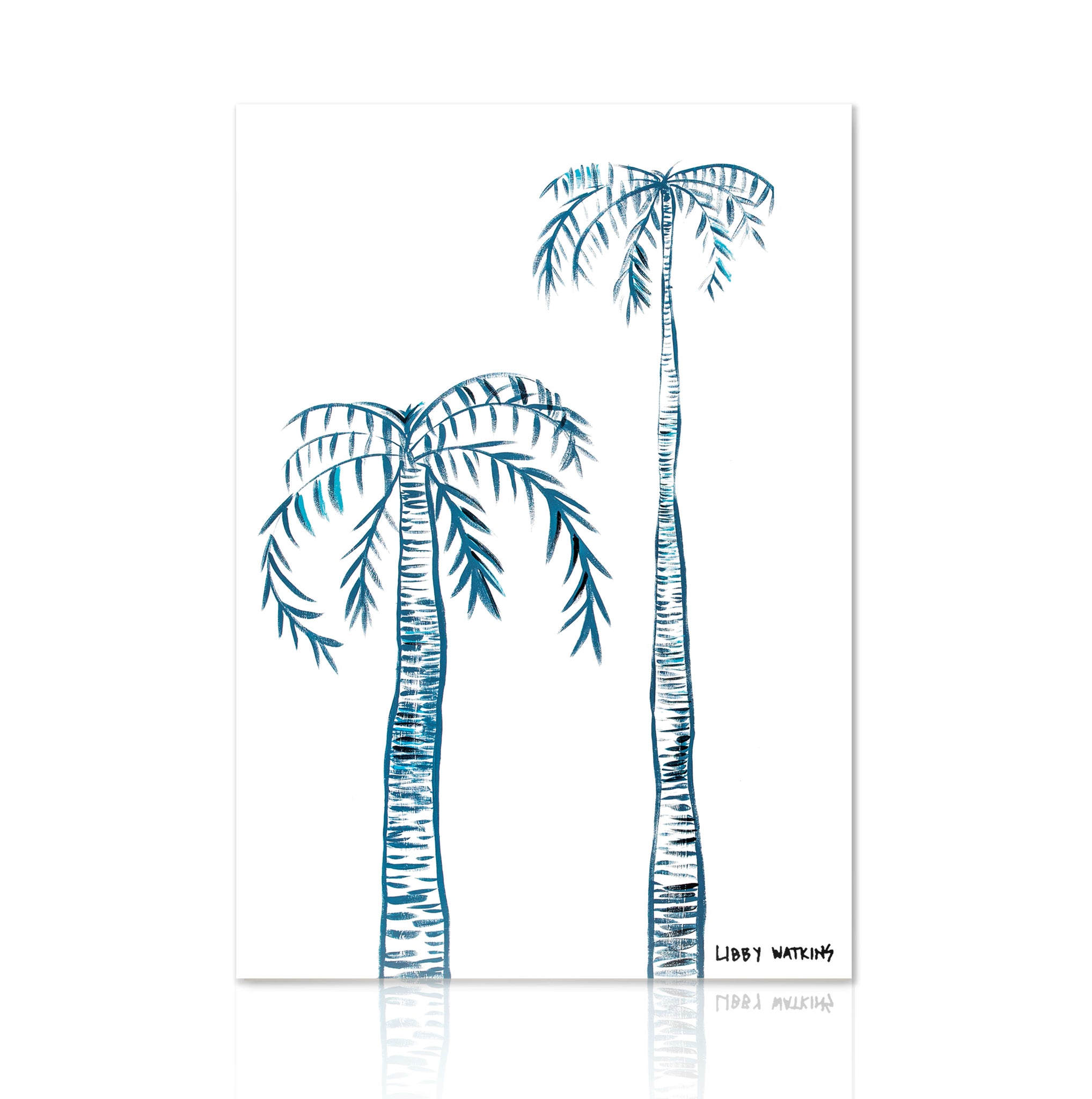 Indigo Ink Palms Art Print