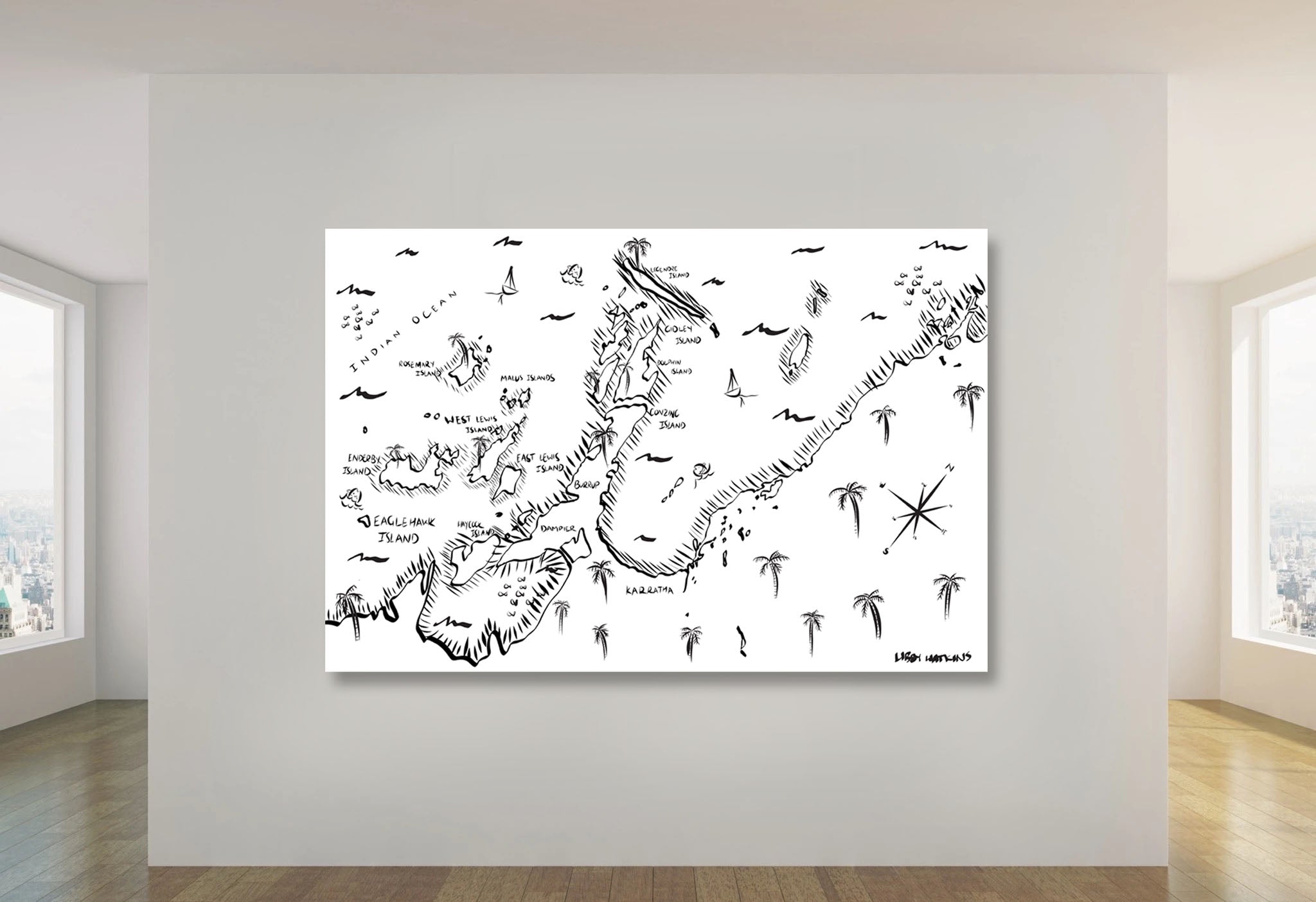Karratha, Pirate Map Canvas Print