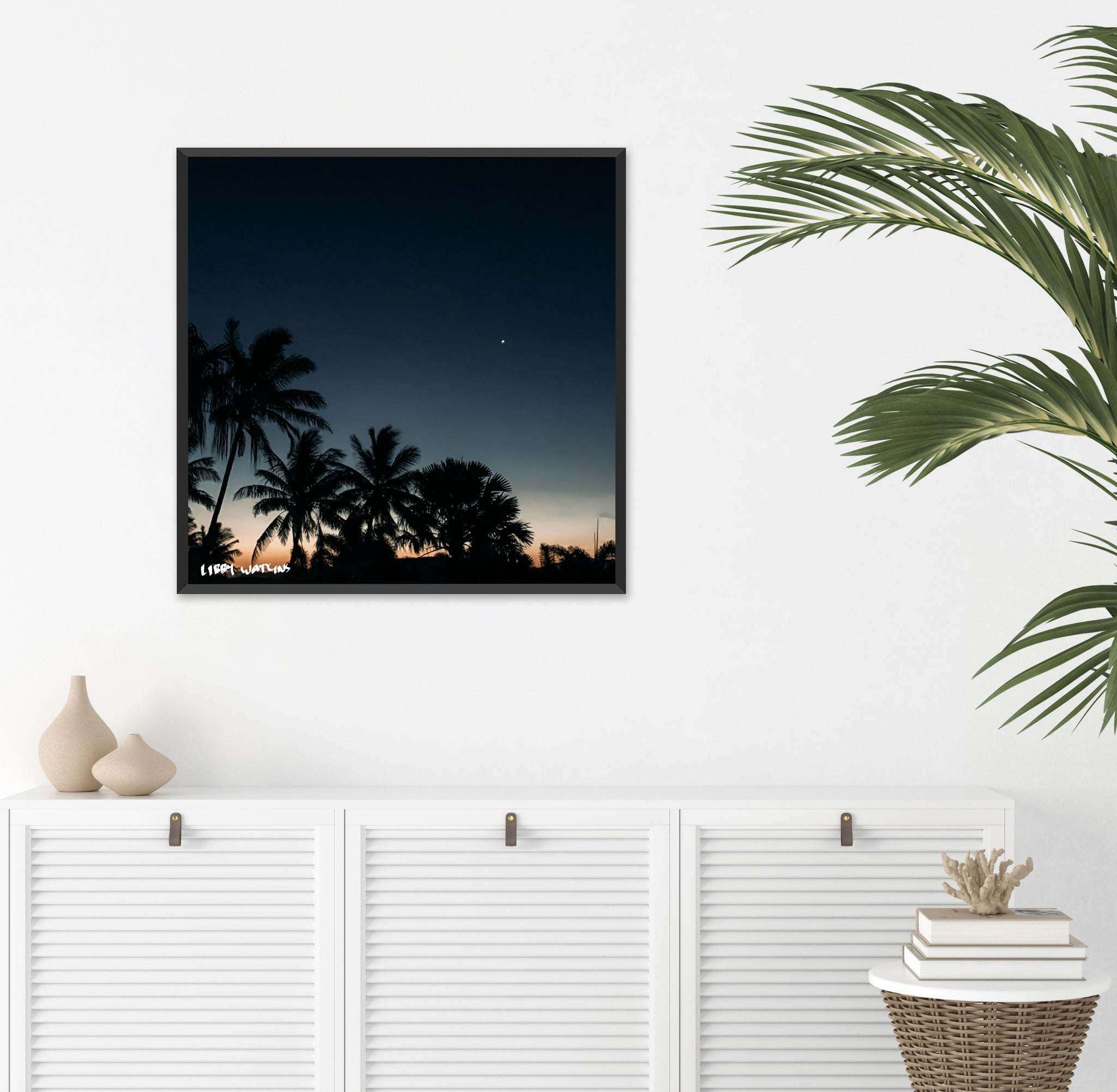 Peach Haze Palm Canvas Print