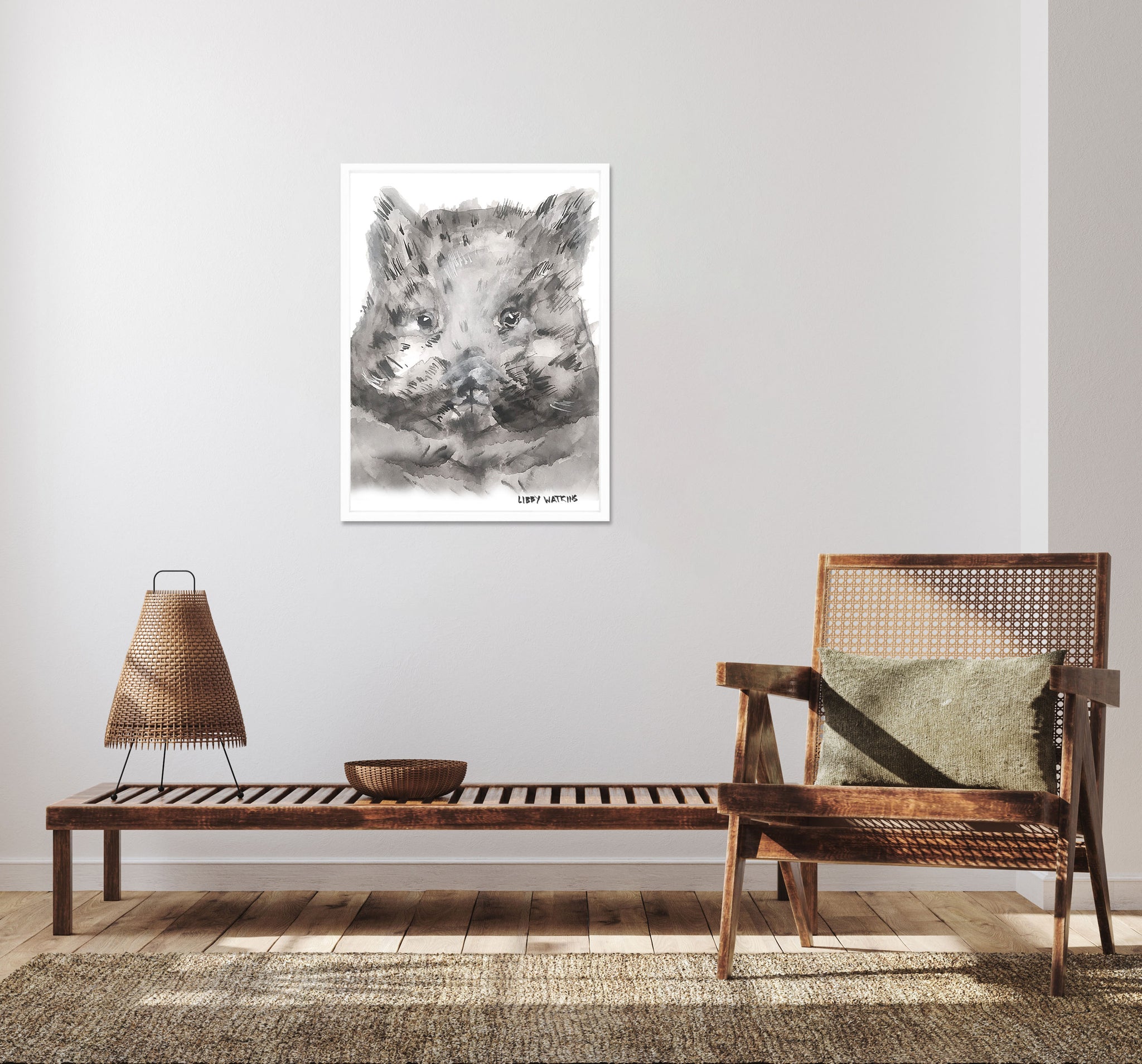 Roots and Grasses Wombat Canvas Print