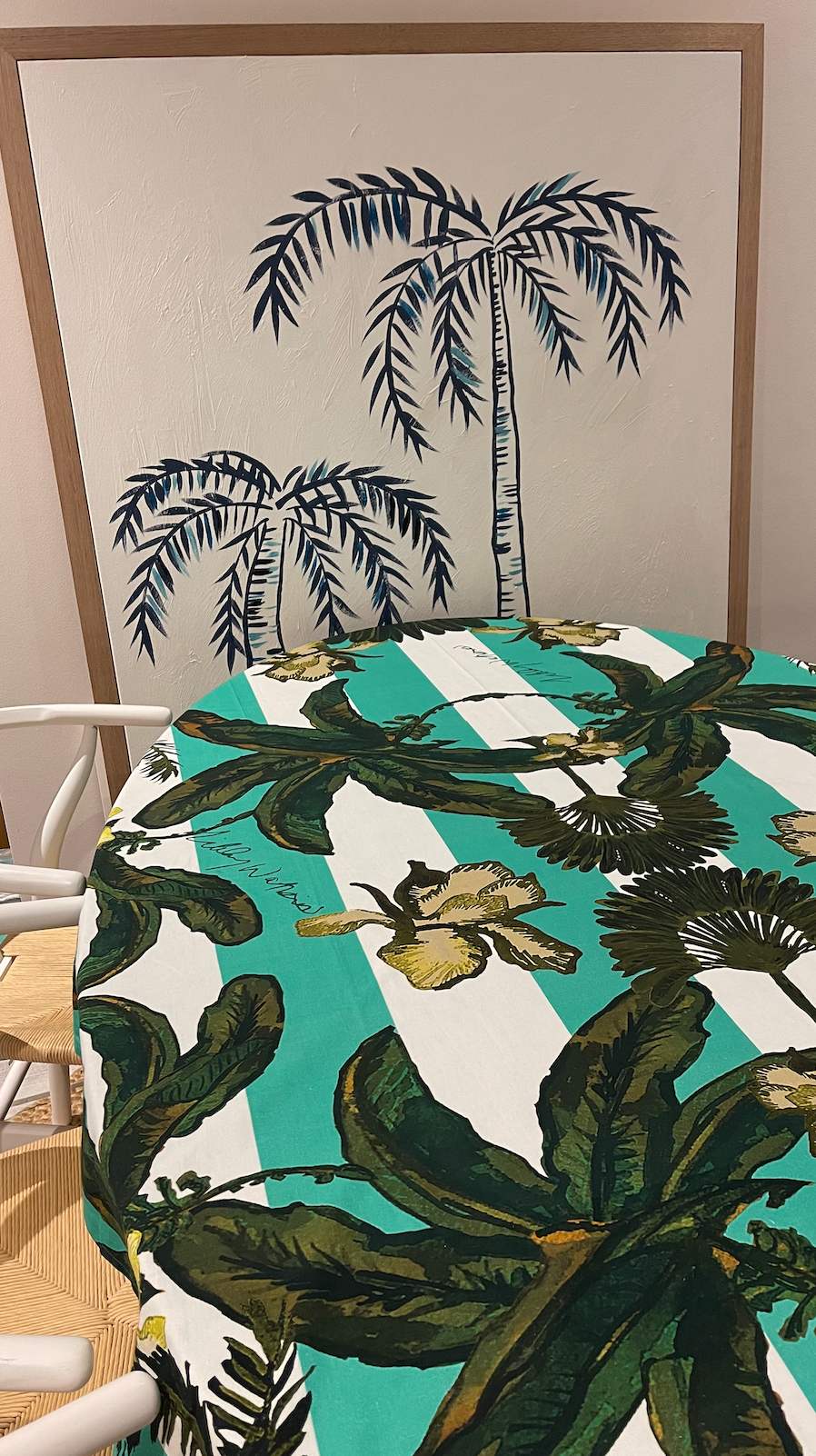 Gypsy Palm Stripe Tablecloth