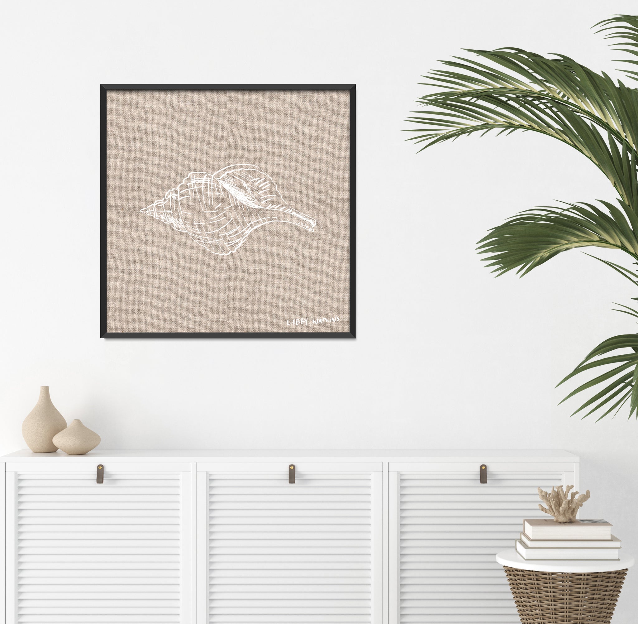Trapezium Conch Sea Shell Linen Canvas Print