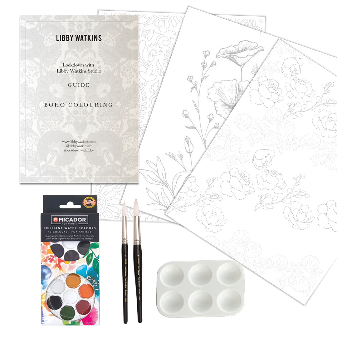 LIBBY WATKINS / BOHEMIAN Colouring Kit - with 12 Colours