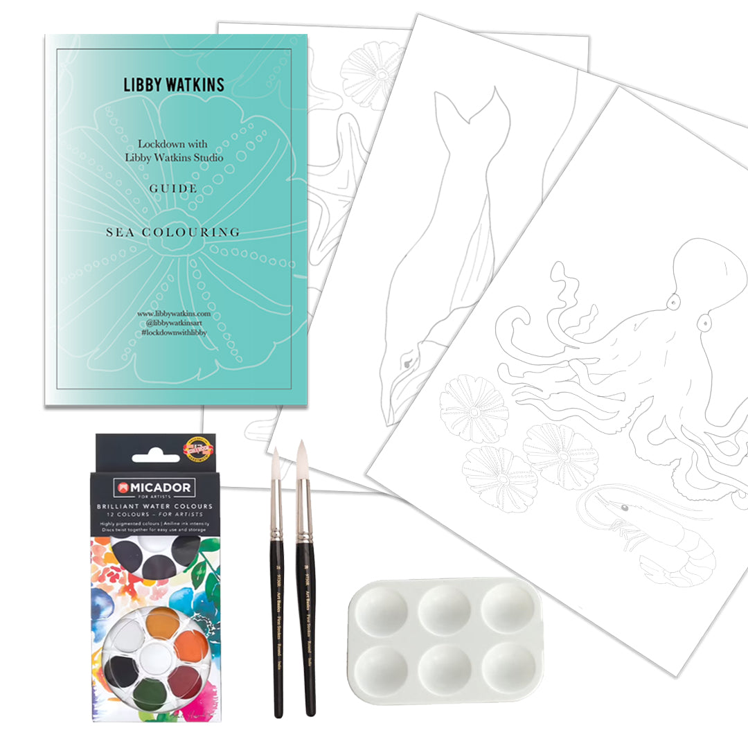 LIBBY WATKINS / Sea Colouring Kit - with 12 Colours