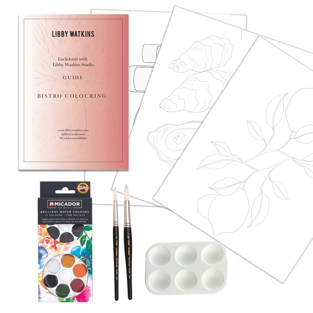 LIBBY WATKINS / Le Bistro Colouring Kit - with 12 Colours